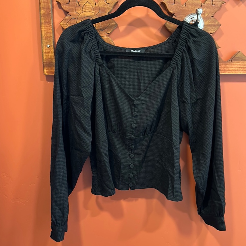 Madewell black blouse